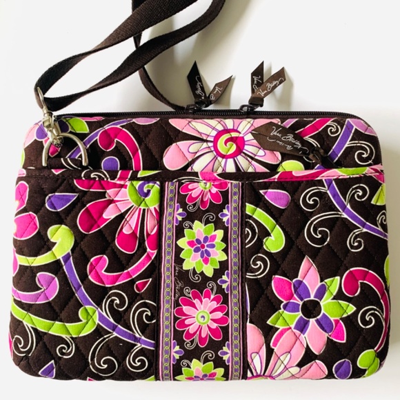 Vera Bradley Purple Punch Tablet Case Hard Shell iPad Mini Laptop Bag Crossbody - Picture 7 of 8
